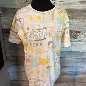 Lucky Brand Graphic Tee - White, Yellow, Blue